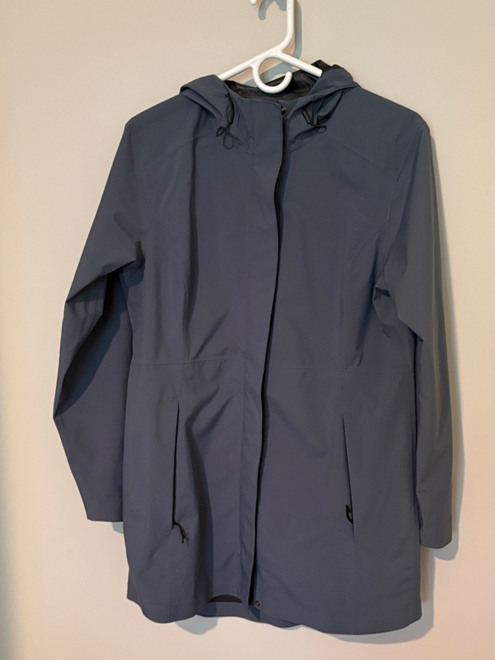 Eddie Bauer Blue Hooded Rain Jacket